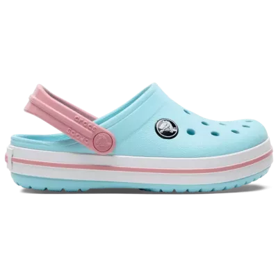 Sabots Crocs Crocband bébé turquoise réf 207005-4S3 avec bande sportive et brides pivotantes