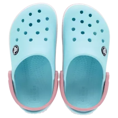 Sabots Crocs Crocband bébé turquoise réf 207005-4S3 avec bande sportive et brides pivotantes