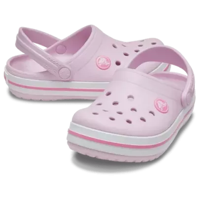 Sabots Crocs Crocband enfant rose réf 207006-6GD avec bande sportive et brides pivotantes
