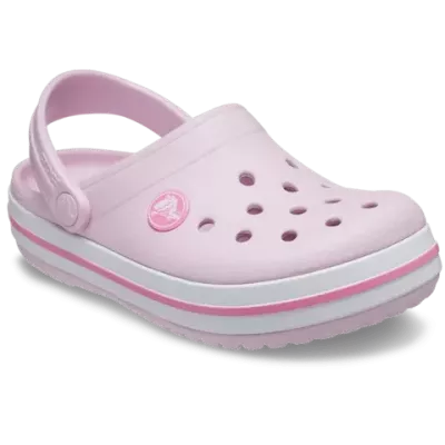 Sabots Crocs Crocband enfant rose réf 207006-6GD avec bande sportive et brides pivotantes