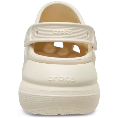 Sabots Crocs Crush Clog blanc cassé réf 207521-2Y2 avec plateforme moderne et confort iconique