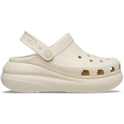 Sabots Crocs Crush Clog blanc cassé réf 207521-2Y2 avec plateforme moderne et confort iconique
