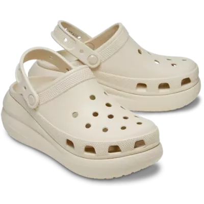 Sabots Crocs Crush Clog blanc cassé réf 207521-2Y2 avec plateforme moderne et confort iconique