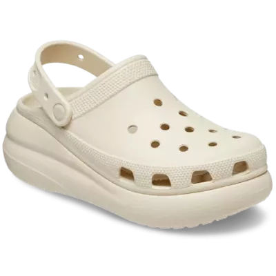 Sabots Crocs Crush Clog blanc cassé réf 207521-2Y2 avec plateforme moderne et confort iconique