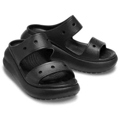 Sandales Crocs Crush Sandal noir réf 207670-001 avec plateforme de 5,4 cm et design à deux brides