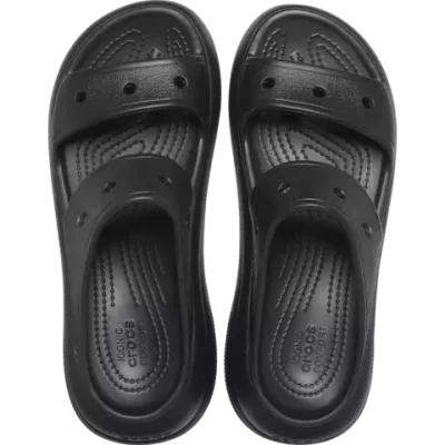 Sandales Crocs Crush Sandal noir réf 207670-001 avec plateforme de 5,4 cm et design à deux brides