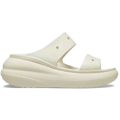 Sandales Crocs Crush Sandal blanc cassé réf 207670-2Y2 avec plateforme moderne et design à deux brides