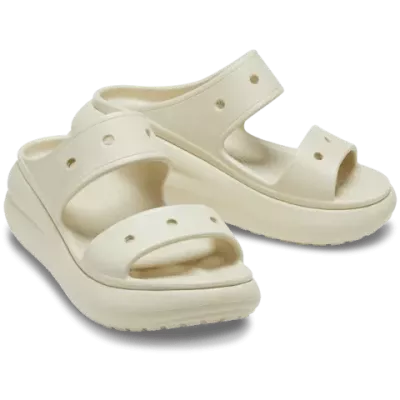 Sandales Crocs Crush Sandal blanc cassé réf 207670-2Y2 avec plateforme moderne et design à deux brides
