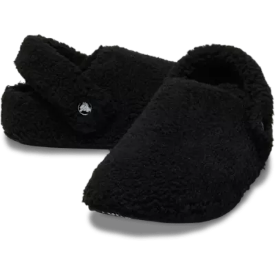 Chaussons Crocs Classic Cozzzy Slipper noir réf 209386-001 avec doublure douce effet mouton