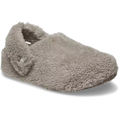 Chaussons Crocs Classic Cozzzy Slipper gris réf 209386-195 avec doublure chaude et semelle moelleuse