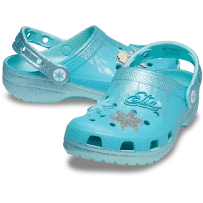 Sabots Frozen Elsa Classic Clog bébé bleu réf 210237-90H avec design Disney™ La Reine des Neiges