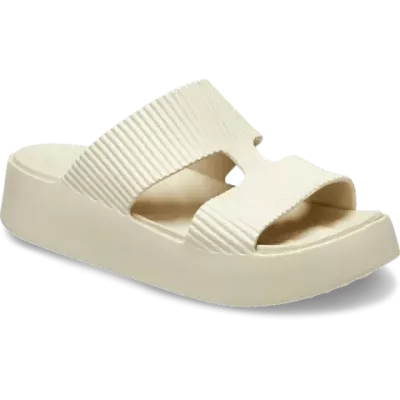 Sandales Crocs Getaway Groove Platform beige réf 210701-0LH avec technologie Free Feel™