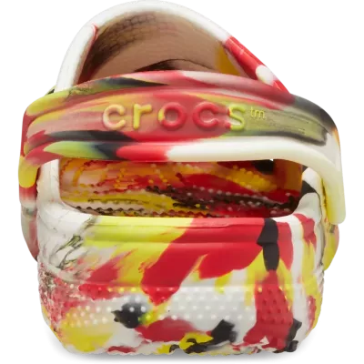 Sabots Crocs Classic Glow Marbled enfant réf 210718-6WE avec effet phosphorescent multicolore