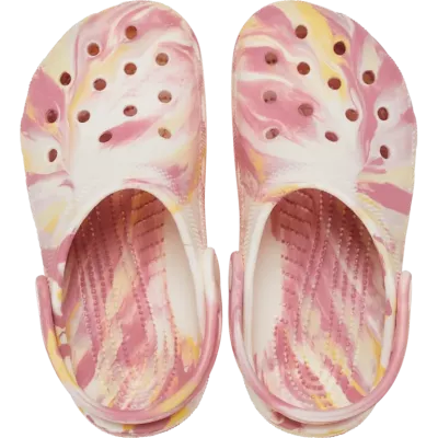 Sabots Crocs Classic Glow Marbled enfant réf 210718-78S avec effet Glow-in-the-Dark