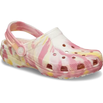 Sabots Crocs Classic Glow Marbled enfant réf 210718-78S avec effet Glow-in-the-Dark