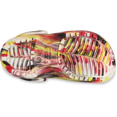 Sabots Crocs Classic Glow Marbled bébé réf 210720-6WE avec effet phosphorescent multicolore