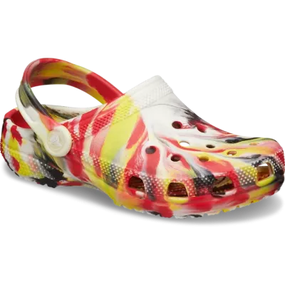 Sabots Crocs Classic Glow Marbled bébé réf 210720-6WE avec effet phosphorescent multicolore