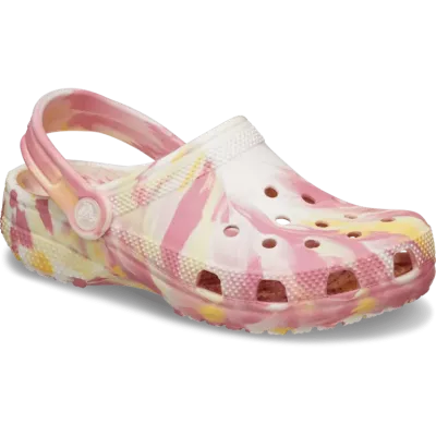 Sabots Crocs Classic Glow Marbled bébé réf 210720-78S avec effet lumineux phosphorescent