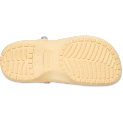 Sabots Crocs Classic Platform Pearl orange réf 211231-78Z avec plateforme brillante et confort iconique