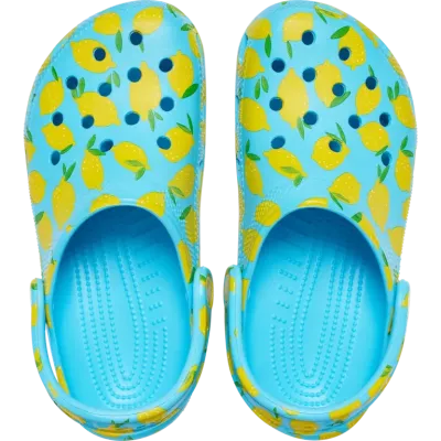 Sabots Crocs Classic Fresh Fruits bleu réf 211008-4WD avec imprimés fruits colorés