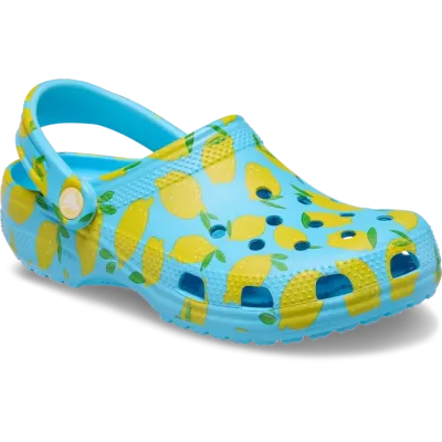 Sabots Crocs Classic Fresh Fruits bleu réf 211008-4WD avec imprimés fruits colorés