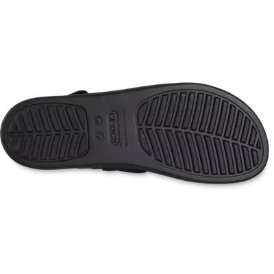 Sandales Crocs Brooklyn Woven Upper Low Wedge noir réf 209977-060 avec tige tressée et confort LiteRide™