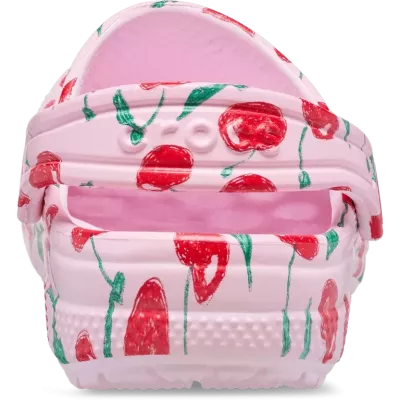 Sabots Crocs Classic Fresh Fruits enfant rose réf 211020-6ZW avec imprimés fruits amusants