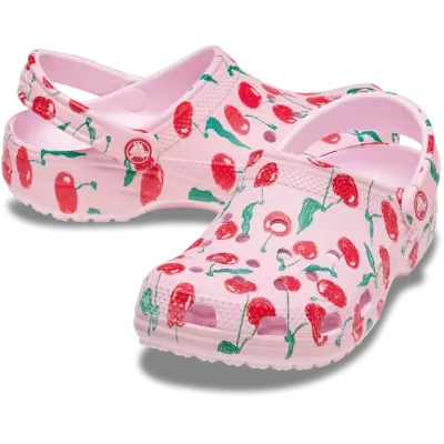 Sabots Crocs Classic Fresh Fruits rose réf 211008-6ZW avec imprimés fruits colorés