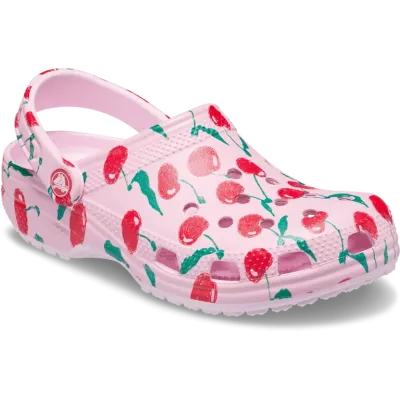 Sabots Crocs Classic Fresh Fruits rose réf 211008-6ZW avec imprimés fruits colorés