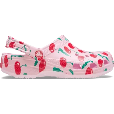 Sabots Crocs Classic Fresh Fruits rose réf 211008-6ZW avec imprimés fruits colorés