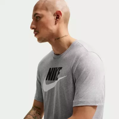 T-shirt Nike Icon Futura homme gris chiné logo noir swoosh blanc AR5004-063