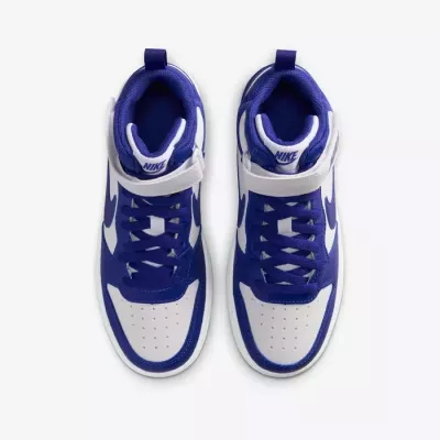 Nike Court Borough Mid 2 enfant blanc bleu concord scratch velcro CD7782-130