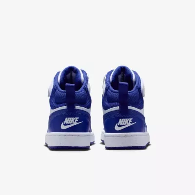 Nike Court Borough Mid 2 enfant blanc bleu concord scratch velcro CD7782-130