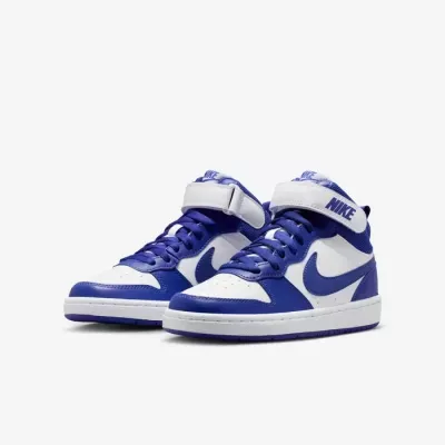 Nike Court Borough Mid 2 enfant blanc bleu concord scratch velcro CD7782-130