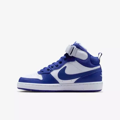 Nike Court Borough Mid 2 enfant blanc bleu concord scratch velcro CD7782-130