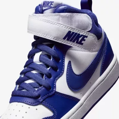 Nike Court Borough Mid 2 enfant blanc bleu concord scratch velcro CD7782-130
