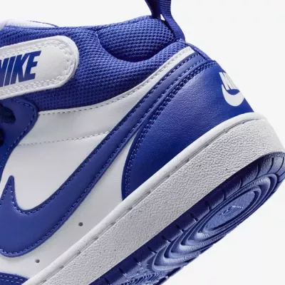 Nike Court Borough Mid 2 enfant blanc bleu concord scratch velcro CD7782-130