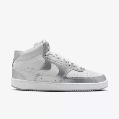 Nike Court Vision Mid femme blanc et argent métallique CD5436-108