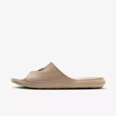 Claquette Nike Victori One homme beige khaki swoosh perforé semelle texturée CZ5478-200