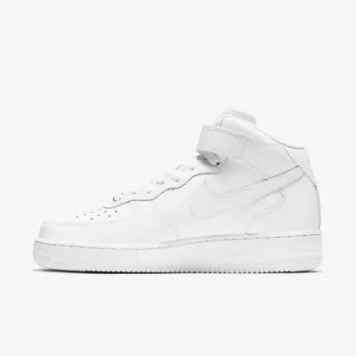Nike Air Force 1 Mid 07 femme triple white tout blanc scratch velcro DD9625-100