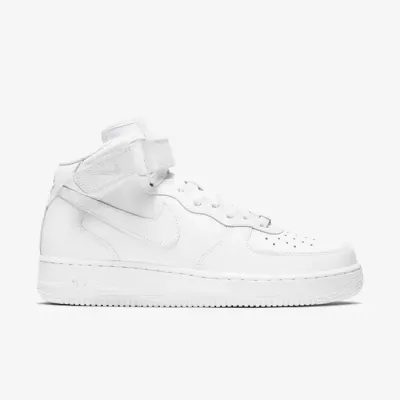 Nike Air Force 1 Mid 07 femme triple white tout blanc scratch velcro DD9625-100