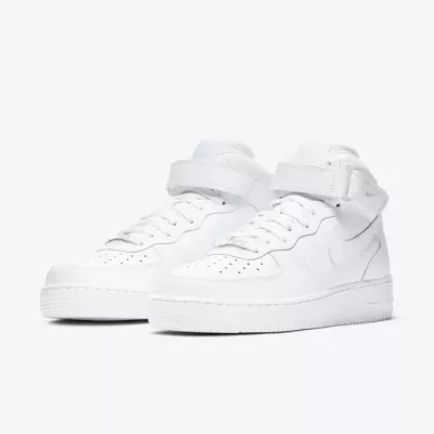 Nike Air Force 1 Mid 07 femme triple white tout blanc scratch velcro DD9625-100