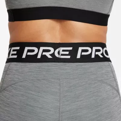 Legging 7/8 Nike Pro 365 Mid-Rise Crop femme gris chiné ceinture Nike Pro noire CZ9803-013