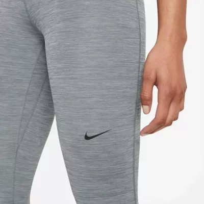 Legging 7/8 Nike Pro 365 Mid-Rise Crop femme gris chiné ceinture Nike Pro noire CZ9803-013