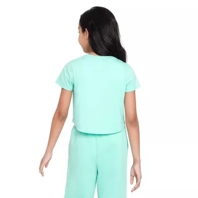T-shirt crop Nike Sportswear fille vert émeraude logo Futura blanc DA6925-349