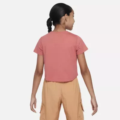 T-shirt crop Nike Sportswear Futura fille rose canyon logo bordeaux DA6925-655