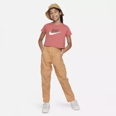 T-shirt crop Nike Sportswear Futura fille rose canyon logo bordeaux DA6925-655