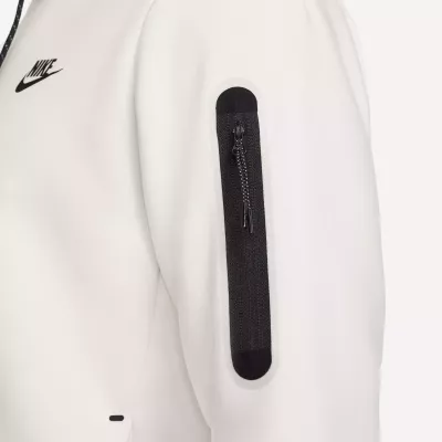Sweat à capuche Nike Sportswear Tech Fleece homme blanc cassé poche zippée manche DD5174-030