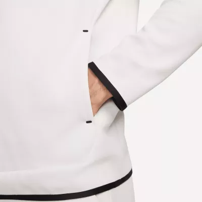 Sweat à capuche Nike Sportswear Tech Fleece homme blanc cassé poche zippée manche DD5174-030