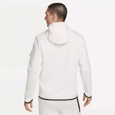 Sweat à capuche Nike Sportswear Tech Fleece homme blanc cassé poche zippée manche DD5174-030